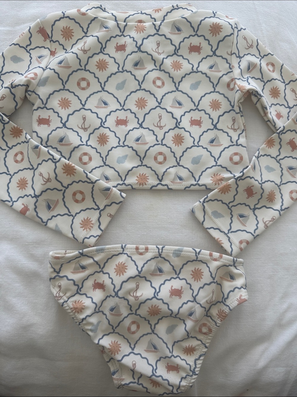 Rylee & Cru Crop Rashguard Set Nautical - Picture 8 of 8